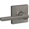 image:imageSchlage F10 LAT 622 CEN Latitude Door Lever with Century Trim Hall amp Closet Passage Lock Matte BlackSatin Nickel