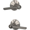 image:imageSchlage F10 LAT 622 CEN Latitude Door Lever with Century Trim Hall amp Closet Passage Lock Matte BlackSatin Nickel