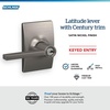 image:imageSchlage F10 LAT 622 CEN Latitude Door Lever with Century Trim Hall amp Closet Passage Lock Matte BlackSatin Nickel