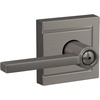 image:imageSchlage F10 LAT 622 CEN Latitude Door Lever with Century Trim Hall amp Closet Passage Lock Matte BlackSatin Nickel