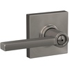 image:imageSchlage F10 LAT 622 CEN Latitude Door Lever with Century Trim Hall amp Closet Passage Lock Matte BlackSatin Nickel