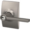 image:imageSchlage F10 LAT 622 CEN Latitude Door Lever with Century Trim Hall amp Closet Passage Lock Matte BlackSatin Nickel