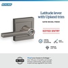 image:imageSchlage F10 LAT 622 CEN Latitude Door Lever with Century Trim Hall amp Closet Passage Lock Matte BlackSatin Nickel