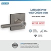 image:imageSchlage F10 LAT 622 CEN Latitude Door Lever with Century Trim Hall amp Closet Passage Lock Matte BlackSatin Nickel