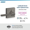 image:imageSchlage F10 LAT 622 CEN Latitude Door Lever with Century Trim Hall amp Closet Passage Lock Matte BlackSatin Nickel