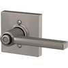 image:imageSchlage F10 LAT 622 CEN Latitude Door Lever with Century Trim Hall amp Closet Passage Lock Matte BlackSatin Nickel