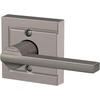 image:imageSchlage F10 LAT 622 CEN Latitude Door Lever with Century Trim Hall amp Closet Passage Lock Matte BlackSatin Nickel