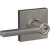 image:imageSchlage F10 LAT 622 CEN Latitude Door Lever with Century Trim Hall amp Closet Passage Lock Matte BlackSatin Nickel