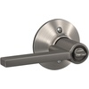 image:imageSchlage F10 LAT 622 CEN Latitude Door Lever with Century Trim Hall amp Closet Passage Lock Matte BlackSatin Nickel