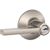 image:imageSchlage F10 LAT 622 CEN Latitude Door Lever with Century Trim Hall amp Closet Passage Lock Matte BlackSatin Nickel