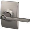 image:imageSchlage F10 LAT 622 CEN Latitude Door Lever with Century Trim Hall amp Closet Passage Lock Matte BlackSatin Nickel