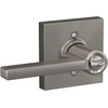 image:imageSchlage F10 LAT 622 CEN Latitude Door Lever with Century Trim Hall amp Closet Passage Lock Matte BlackSatin Nickel