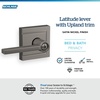 image:imageSchlage F10 LAT 622 CEN Latitude Door Lever with Century Trim Hall amp Closet Passage Lock Matte BlackSatin Nickel