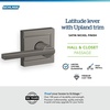 image:imageSchlage F10 LAT 622 CEN Latitude Door Lever with Century Trim Hall amp Closet Passage Lock Matte BlackSatin Nickel