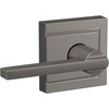 image:imageSchlage F10 LAT 622 CEN Latitude Door Lever with Century Trim Hall amp Closet Passage Lock Matte BlackSatin Nickel