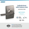 image:imageSchlage F10 LAT 622 CEN Latitude Door Lever with Century Trim Hall amp Closet Passage Lock Matte BlackSatin Nickel