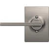 image:imageSchlage F10 LAT 622 CEN Latitude Door Lever with Century Trim Hall amp Closet Passage Lock Matte BlackSatin Nickel