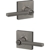image:imageSchlage F10 LAT 622 CEN Latitude Door Lever with Century Trim Hall amp Closet Passage Lock Matte BlackSatin Nickel