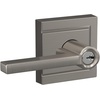 image:imageSchlage F10 LAT 622 CEN Latitude Door Lever with Century Trim Hall amp Closet Passage Lock Matte BlackSatin Nickel