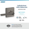 image:imageSchlage F10 LAT 622 CEN Latitude Door Lever with Century Trim Hall amp Closet Passage Lock Matte BlackSatin Nickel
