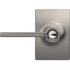 image:imageSchlage F10 LAT 622 CEN Latitude Door Lever with Century Trim Hall amp Closet Passage Lock Matte BlackSatin Nickel