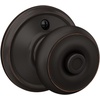 image:imageSchlage F40 GEO 622 ADD Georgian Door Knob with Addison Trim Bed amp Bath Privacy Lock Matte BlackAged Bronze