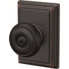 image:imageSchlage F40 GEO 622 ADD Georgian Door Knob with Addison Trim Bed amp Bath Privacy Lock Matte BlackAged Bronze