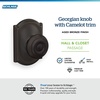 image:imageSchlage F40 GEO 622 ADD Georgian Door Knob with Addison Trim Bed amp Bath Privacy Lock Matte BlackAged Bronze
