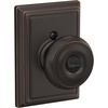 image:imageSchlage F40 GEO 622 ADD Georgian Door Knob with Addison Trim Bed amp Bath Privacy Lock Matte BlackAged Bronze