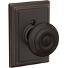 image:imageSchlage F40 GEO 622 ADD Georgian Door Knob with Addison Trim Bed amp Bath Privacy Lock Matte BlackAged Bronze