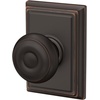image:imageSchlage F40 GEO 622 ADD Georgian Door Knob with Addison Trim Bed amp Bath Privacy Lock Matte BlackAged Bronze