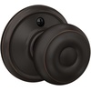 image:imageSchlage F40 GEO 622 ADD Georgian Door Knob with Addison Trim Bed amp Bath Privacy Lock Matte BlackAged Bronze