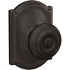 image:imageSchlage F40 GEO 622 ADD Georgian Door Knob with Addison Trim Bed amp Bath Privacy Lock Matte BlackAged Bronze