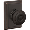 image:imageSchlage F40 GEO 622 ADD Georgian Door Knob with Addison Trim Bed amp Bath Privacy Lock Matte BlackAged Bronze