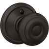 image:imageSchlage F40 GEO 622 ADD Georgian Door Knob with Addison Trim Bed amp Bath Privacy Lock Matte BlackAged Bronze