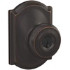 image:imageSchlage F40 GEO 622 ADD Georgian Door Knob with Addison Trim Bed amp Bath Privacy Lock Matte BlackAged Bronze