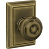 image:imageSchlage F40 GEO 622 ADD Georgian Door Knob with Addison Trim Bed amp Bath Privacy Lock Matte BlackAntique Brass