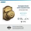 image:imageSchlage F40 GEO 622 ADD Georgian Door Knob with Addison Trim Bed amp Bath Privacy Lock Matte BlackAntique Brass