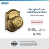 image:imageSchlage F40 GEO 622 ADD Georgian Door Knob with Addison Trim Bed amp Bath Privacy Lock Matte BlackAntique Brass