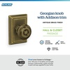 image:imageSchlage F40 GEO 622 ADD Georgian Door Knob with Addison Trim Bed amp Bath Privacy Lock Matte BlackAntique Brass