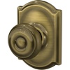 image:imageSchlage F40 GEO 622 ADD Georgian Door Knob with Addison Trim Bed amp Bath Privacy Lock Matte BlackAntique Brass