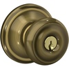 image:imageSchlage F40 GEO 622 ADD Georgian Door Knob with Addison Trim Bed amp Bath Privacy Lock Matte BlackAntique Brass