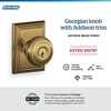 image:imageSchlage F40 GEO 622 ADD Georgian Door Knob with Addison Trim Bed amp Bath Privacy Lock Matte BlackAntique Brass