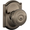 image:imageSchlage F40 GEO 622 ADD Georgian Door Knob with Addison Trim Bed amp Bath Privacy Lock Matte BlackAntique Pewter