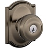 image:imageSchlage F40 GEO 622 ADD Georgian Door Knob with Addison Trim Bed amp Bath Privacy Lock Matte BlackAntique Pewter