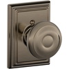 image:imageSchlage F40 GEO 622 ADD Georgian Door Knob with Addison Trim Bed amp Bath Privacy Lock Matte BlackAntique Pewter