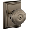 image:imageSchlage F40 GEO 622 ADD Georgian Door Knob with Addison Trim Bed amp Bath Privacy Lock Matte BlackAntique Pewter