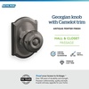 image:imageSchlage F40 GEO 622 ADD Georgian Door Knob with Addison Trim Bed amp Bath Privacy Lock Matte BlackAntique Pewter