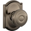 image:imageSchlage F40 GEO 622 ADD Georgian Door Knob with Addison Trim Bed amp Bath Privacy Lock Matte BlackAntique Pewter