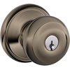 image:imageSchlage F40 GEO 622 ADD Georgian Door Knob with Addison Trim Bed amp Bath Privacy Lock Matte BlackAntique Pewter